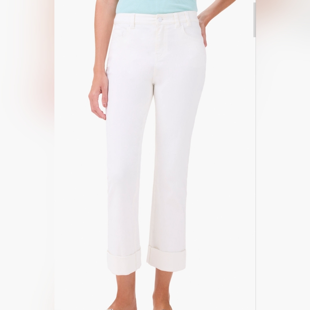 Nic + Zoe Denim Mid Rise  Straight Roll Cuff Jeans Size 32